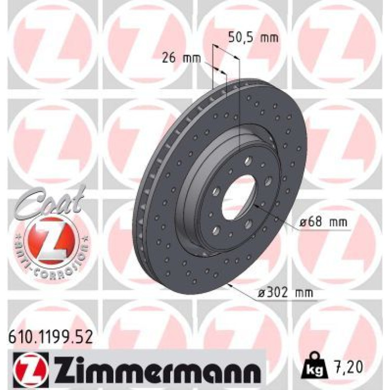 76 481 023 Sport Bremsscheibe VA Sport 610.1199.52 76 481 023 Sport Bremsscheibe VA Sport 610.1199.52