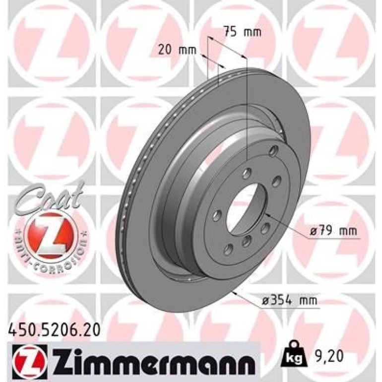 ZIMMERMANN Bremsscheibe 450.5206.20 ZIMMERMANN Bremsscheibe 450.5206.20