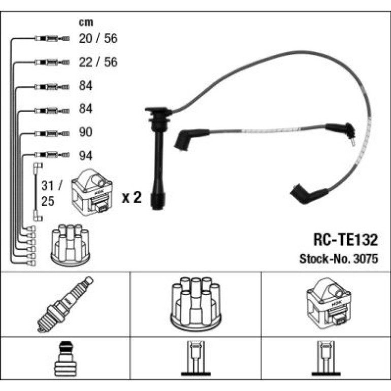 RC-TE132 NGK - Zündkabelsatz 3075 RC-TE132 NGK - Zündkabelsatz 3075