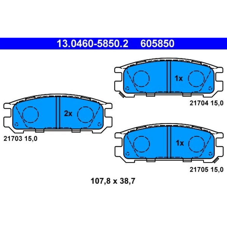 Bremsbelagsatz Subaru T. Impreza/Legacy 1,6-2,5 92-00 13.0460-5850.2 Bremsbelagsatz Subaru T. Impreza/Legacy 1,6-2,5 92-00 13.0460-5850.2