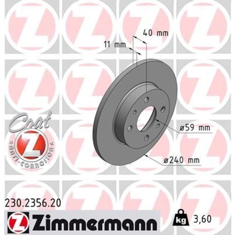 ZIMMERMANN Bremsscheibe 230.2356.20 ZIMMERMANN Bremsscheibe 230.2356.20