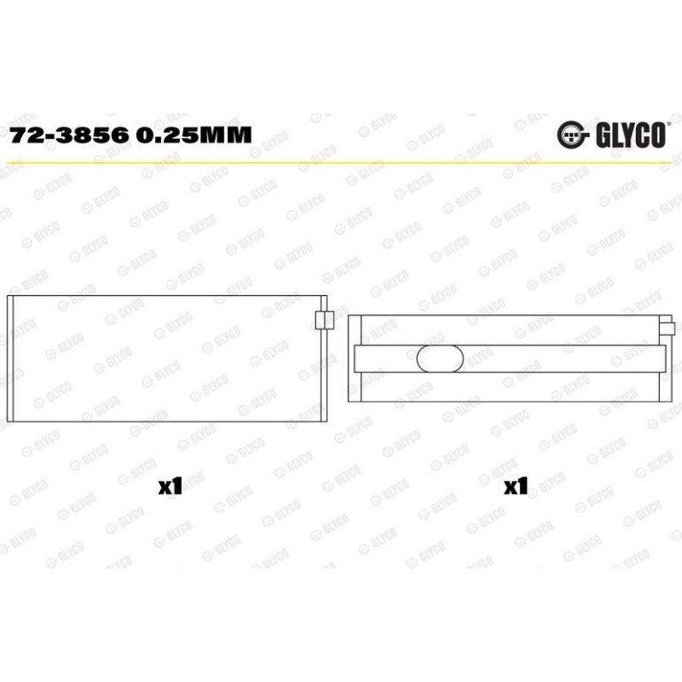 GLYCO Kurbelwellenlager 72-3856 0.25mm GLYCO Kurbelwellenlager 72-3856 0.25mm