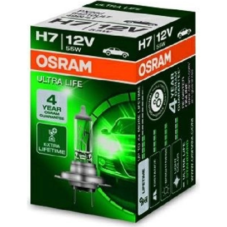 H7 12V 55W PX26d Ultra Life 4 Jahre Garantie 1 St. Faltschachtel OSRAM 64210ULT H7 12V 55W PX26d Ultra Life 4 Jahre Garantie 1 St. Faltschachtel OSRAM 64210ULT
