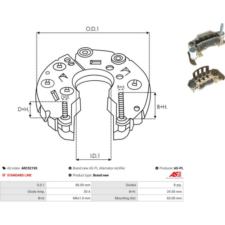 AS-PL Generatorteile ARC5219S AS-PL Generatorteile ARC5219S