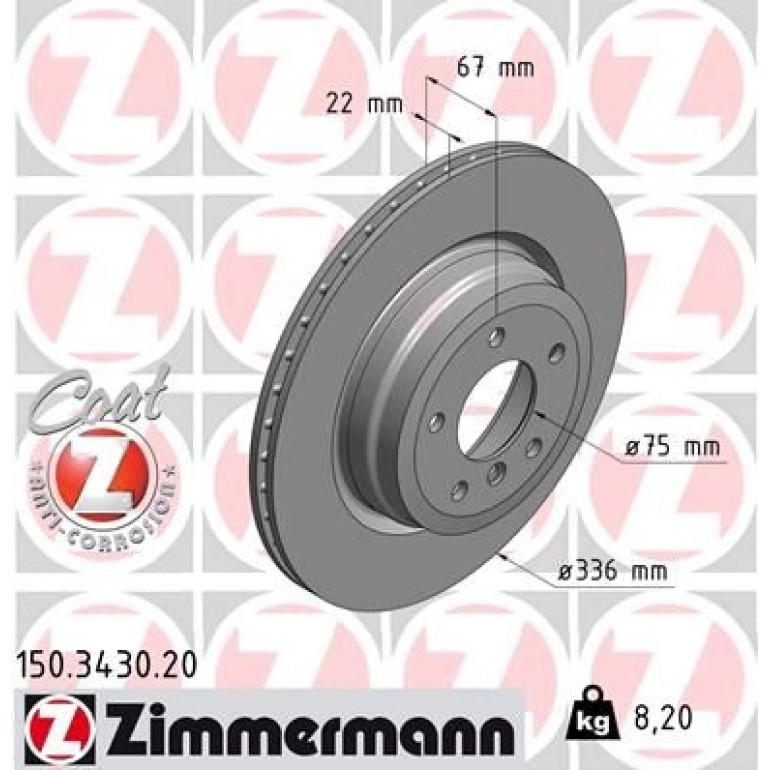 ZIMMERMANN Bremsscheibe 150.3430.20 ZIMMERMANN Bremsscheibe 150.3430.20
