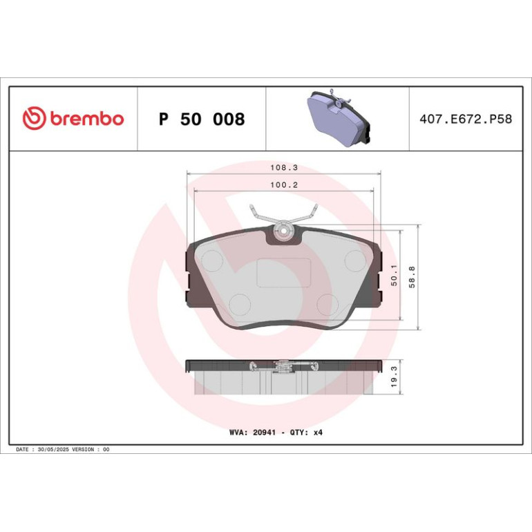 BREMBO Bremsklötze VA P 50 008 BREMBO Bremsklötze VA P 50 008