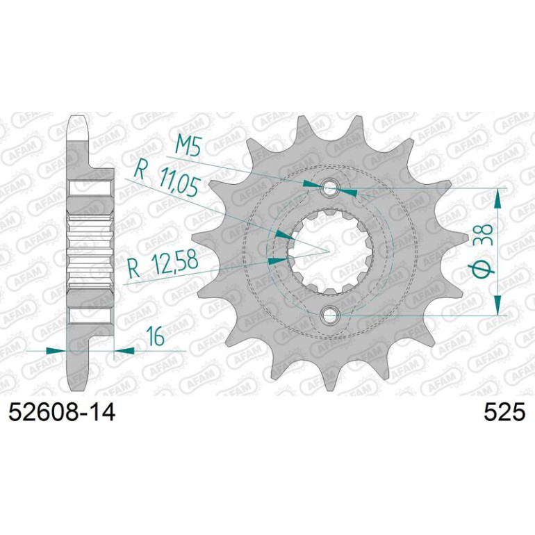 AFAM Ritzel 14 Zähne 52608-14 AFAM Ritzel 14 Zähne 52608-14