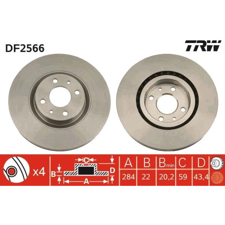 Bremsscheibe Fiat P. Stilo/Mare ( Brembo ) DF2566 Bremsscheibe Fiat P. Stilo/Mare ( Brembo ) DF2566