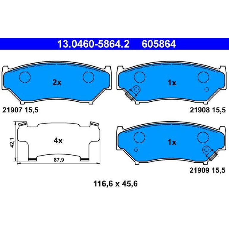 Bremsbelagsatz Suzuki P. Grand Vitara 1.6-2.0 4X4 98-03/Jimny 1.5 Ddis 4X4 03 13.0460-5864.2 Bremsbelagsatz Suzuki P. Grand Vitara 1.6-2.0 4X4 98-03/Jimny 1.5 Ddis 4X4 03 13.0460-5864.2