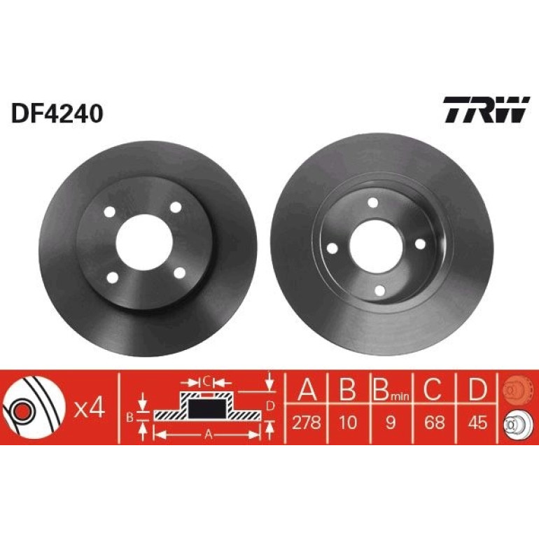 85 482 025 Bremsscheibe HA DF4240 85 482 025 Bremsscheibe HA DF4240