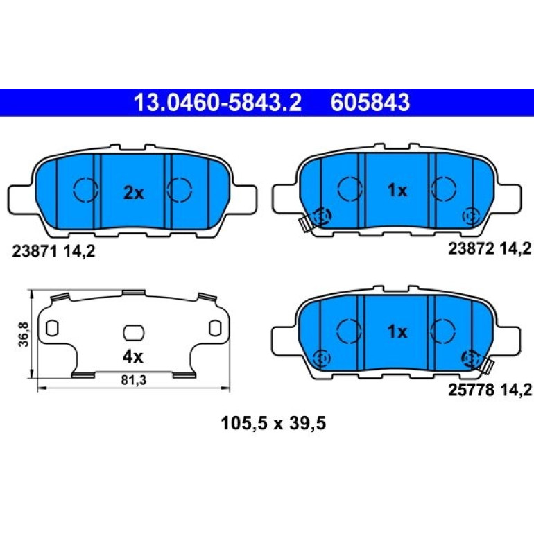 Bremsbelagsatz Nissan T.Cube/Juke/Murano/X-Trail/Qashqai 01 13.0460-5843.2