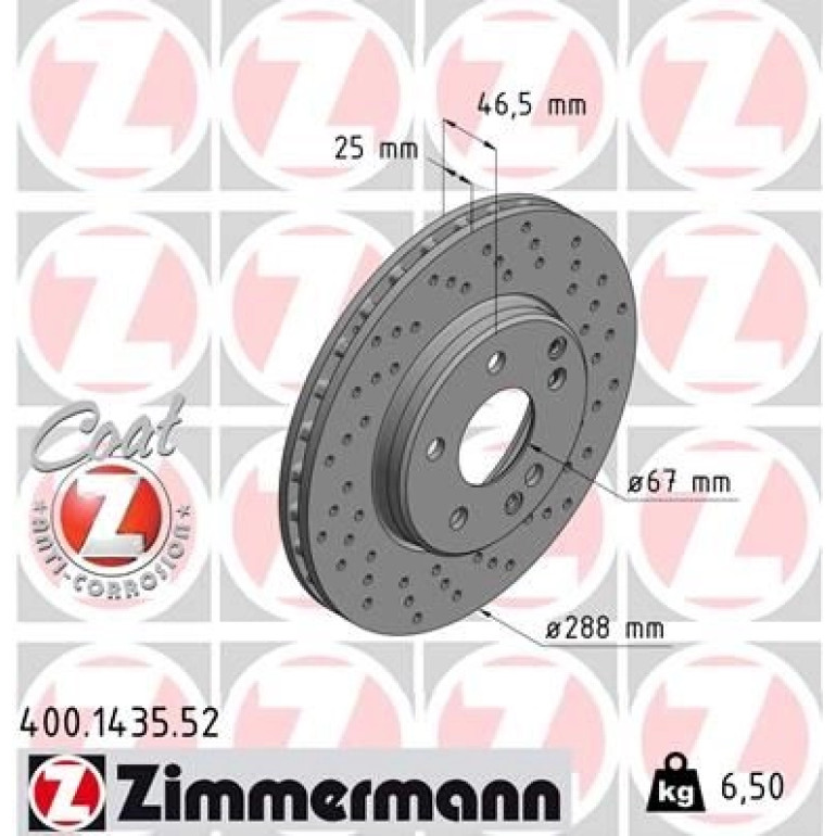 15 481 031 Sport Bremsscheibe VA Sport 400.1435.52 15 481 031 Sport Bremsscheibe VA Sport 400.1435.52