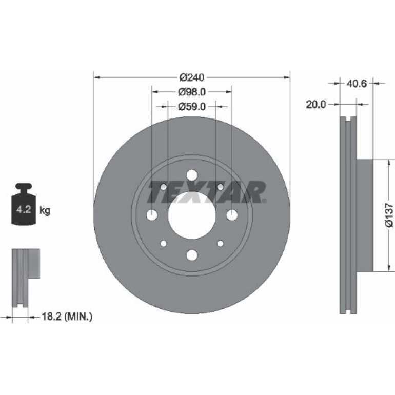 Bremsscheibe Fiat P. Panda 03- 1.3Jtd 92118003 Bremsscheibe Fiat P. Panda 03- 1.3Jtd 92118003