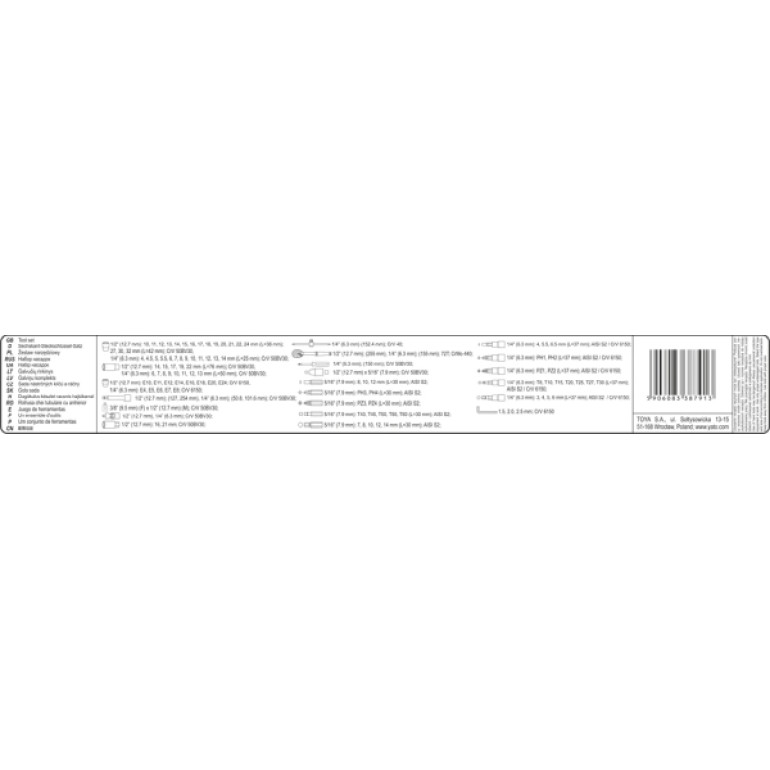 Steckschlüsselsatz L Typ2 1/2 + 1/4 108-Tlg YT-38791 Steckschlüsselsatz L Typ2 1/2 + 1/4 108-Tlg YT-38791