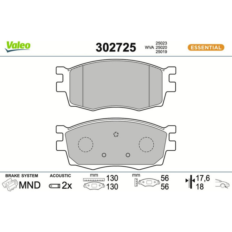 VALEO Bremsbeläge 302725 VALEO Bremsbeläge 302725