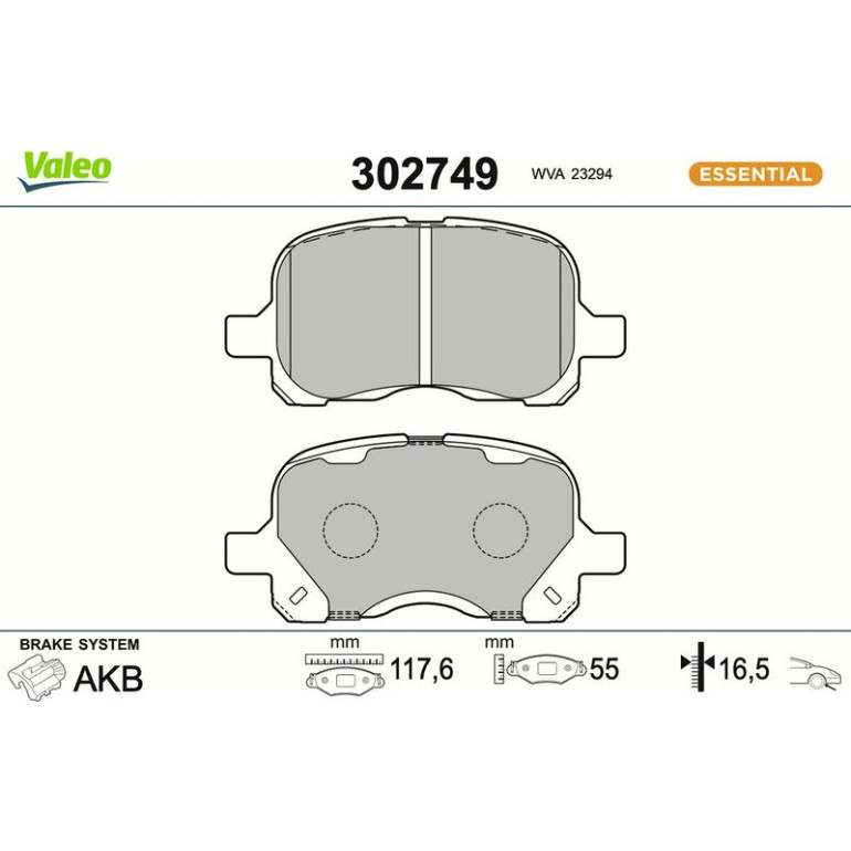 VALEO Bremsbeläge 302749 VALEO Bremsbeläge 302749