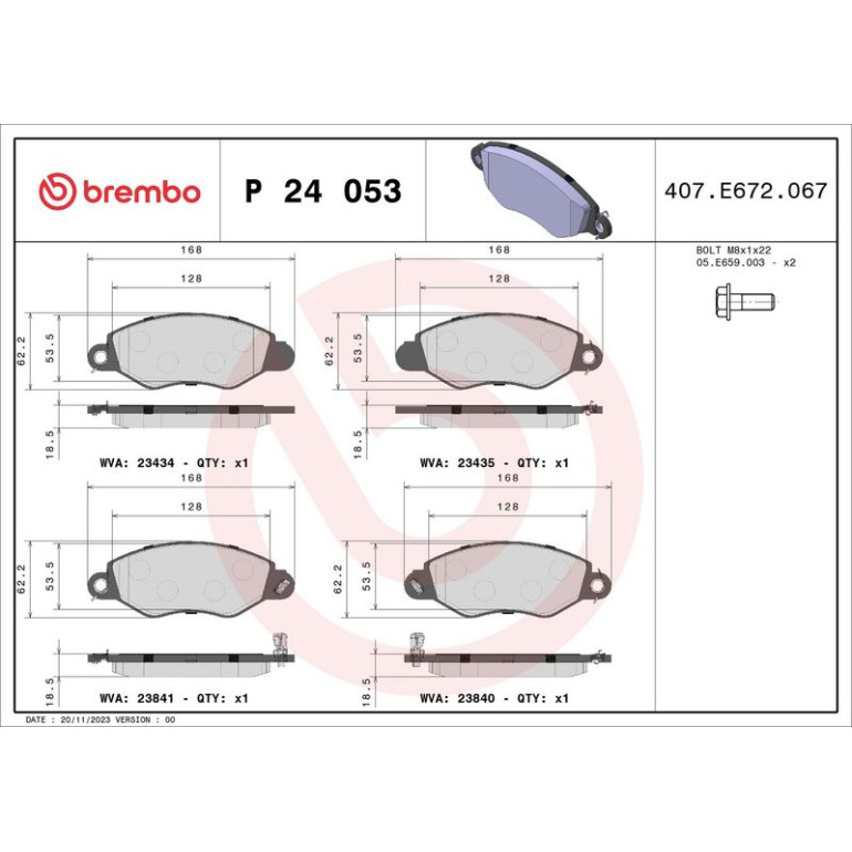 BREMBO Bremsklötze VA P 24 053