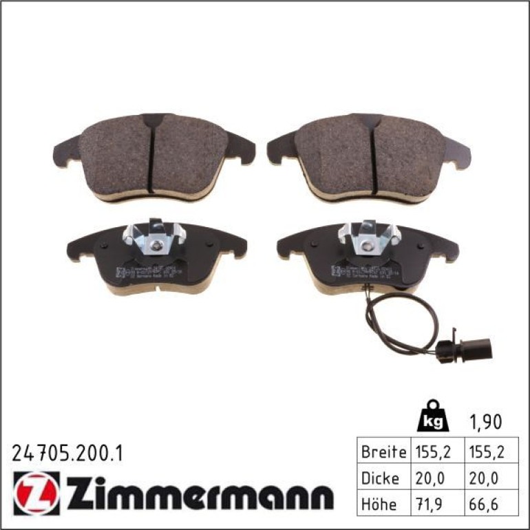 ZIMMERMANN Bremsbeläge 24705.200.1 ZIMMERMANN Bremsbeläge 24705.200.1