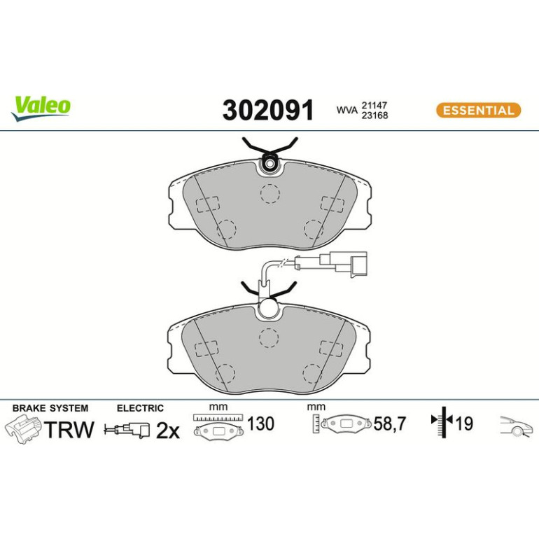 VALEO Bremsbeläge 302091 VALEO Bremsbeläge 302091
