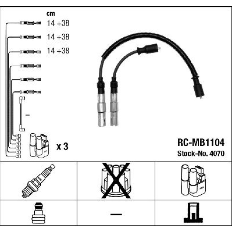RC-MB1104 NGK - Zündkabelsatz 4070 RC-MB1104 NGK - Zündkabelsatz 4070