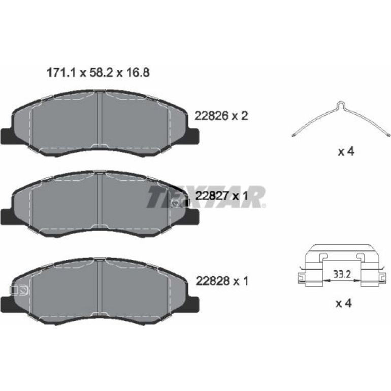 Bremsbelagsatz, Scheibenbremse 2282601 Bremsbelagsatz, Scheibenbremse 2282601