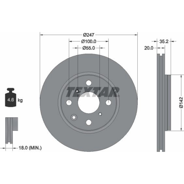Bremsscheibe Toyota/Citroen P 92141903 Bremsscheibe Toyota/Citroen P 92141903