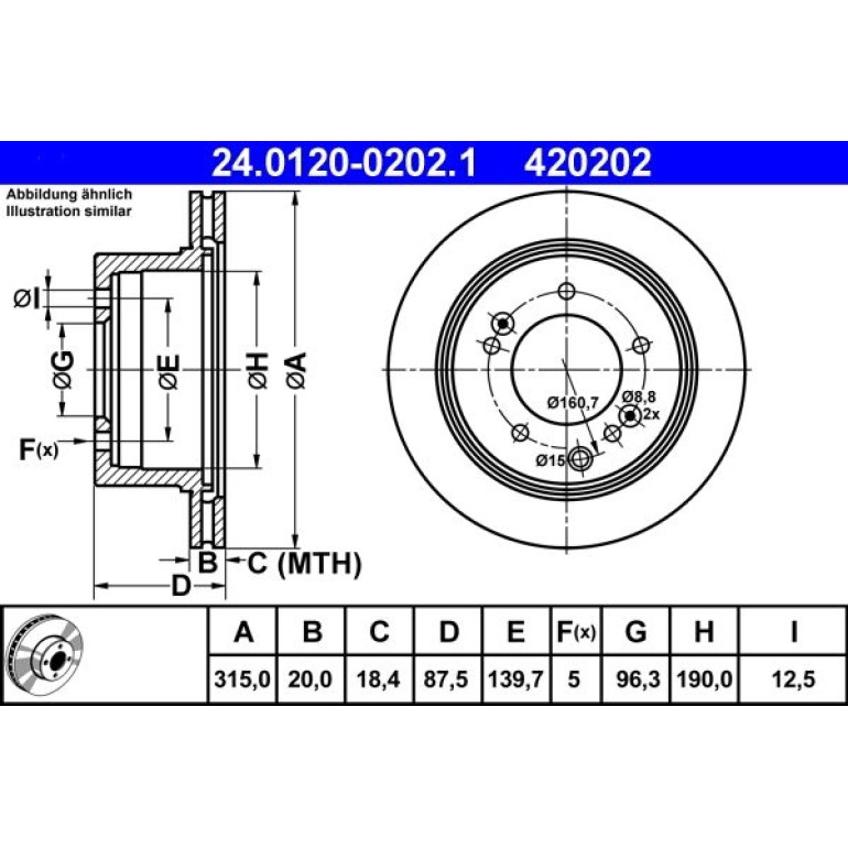 Bremsscheibe Kia T. Sorento 2.4-3.5 02 24.0120-0202.1 Bremsscheibe Kia T. Sorento 2.4-3.5 02 24.0120-0202.1