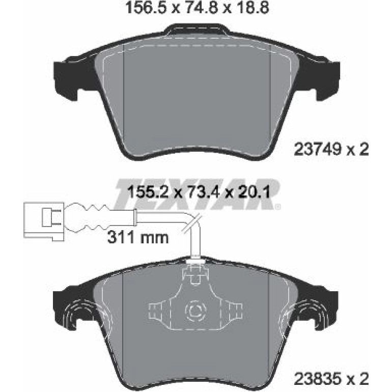 Bremsbelagsatz Vw P. Touareg 02- Ko A 16 2374901 Bremsbelagsatz Vw P. Touareg 02- Ko A 16 2374901