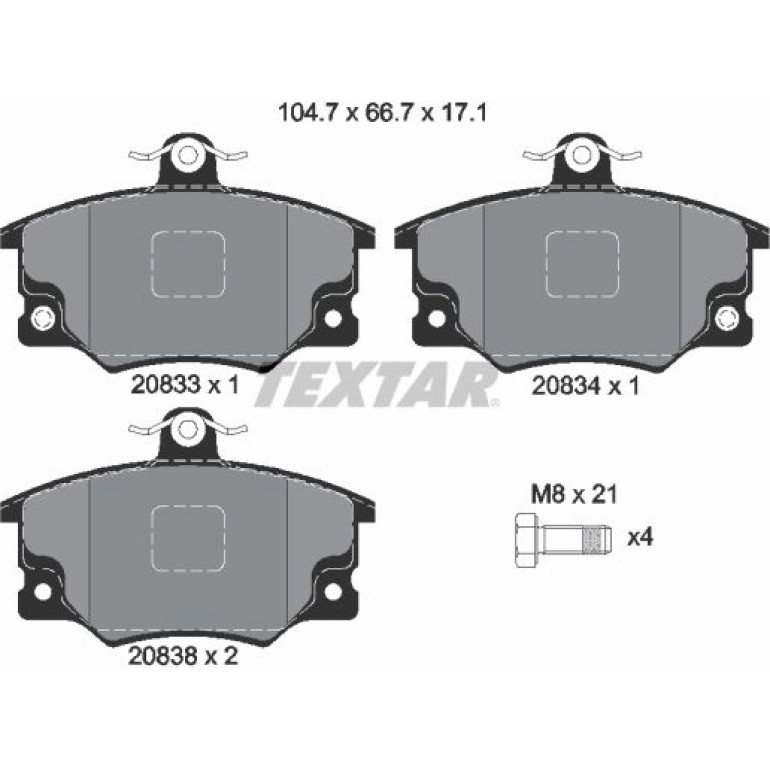 Bremsbelagsatz Fiat P. Punto 93- Mit Abs/146/Tipo/Panda 2083302 Bremsbelagsatz Fiat P. Punto 93- Mit Abs/146/Tipo/Panda 2083302