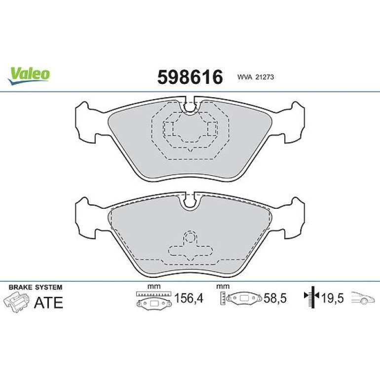 VALEO Bremsbeläge 598616 VALEO Bremsbeläge 598616