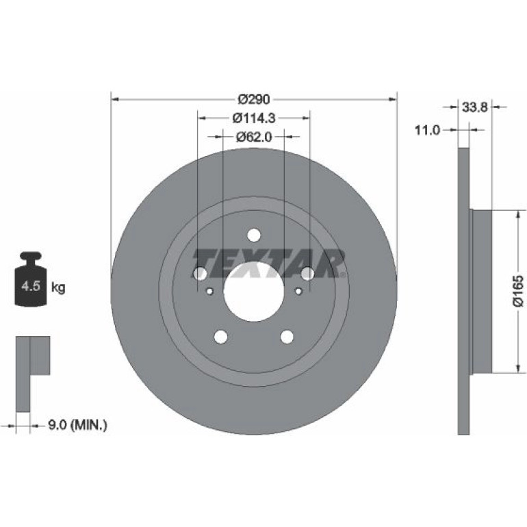 Bremsscheibe Toyota T. Avensis 09- 1.6-2.2 92195200 Bremsscheibe Toyota T. Avensis 09- 1.6-2.2 92195200