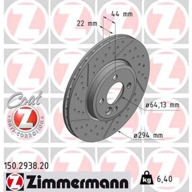ZIMMERMANN Bremsscheibe 150.2938.20 ZIMMERMANN Bremsscheibe 150.2938.20