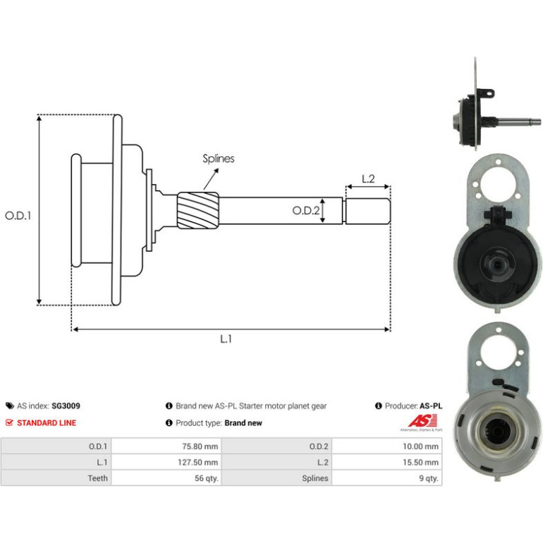 Hohlrad, Planetengetriebe (Anlasser) SG3009
