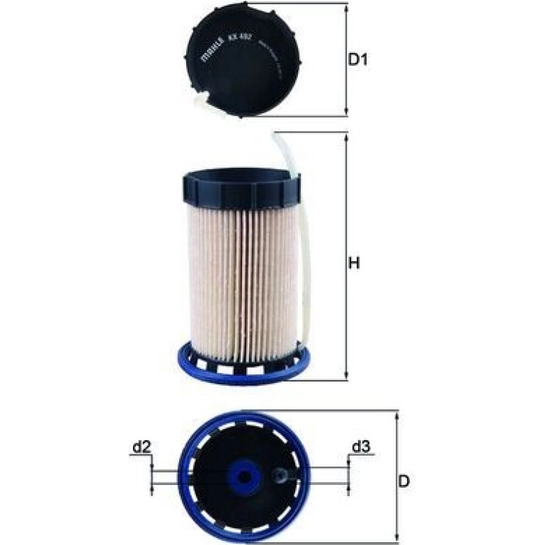 MAHLE Kraftstofffilter KX 492 MAHLE Kraftstofffilter KX 492