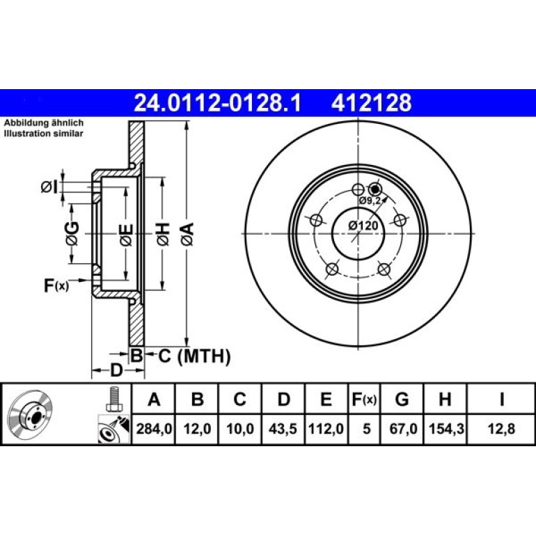 Bremsscheibe Db P. W202 1.8-2.5D 93-00 24.0112-0128.1 Bremsscheibe Db P. W202 1.8-2.5D 93-00 24.0112-0128.1