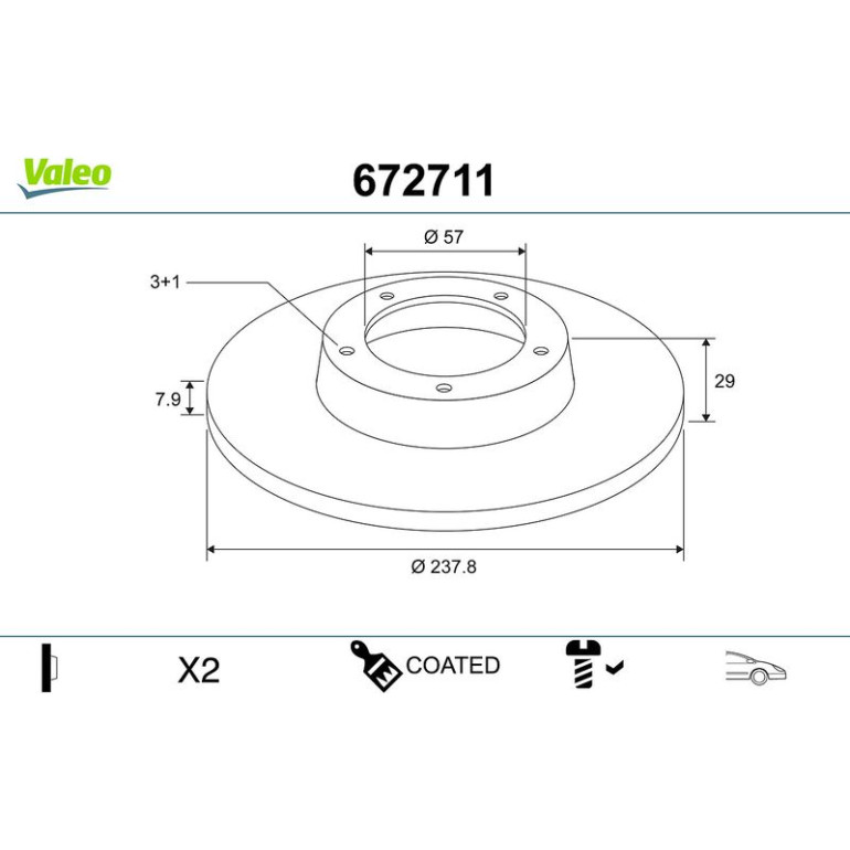 VALEO Bremsscheibe 672711 VALEO Bremsscheibe 672711