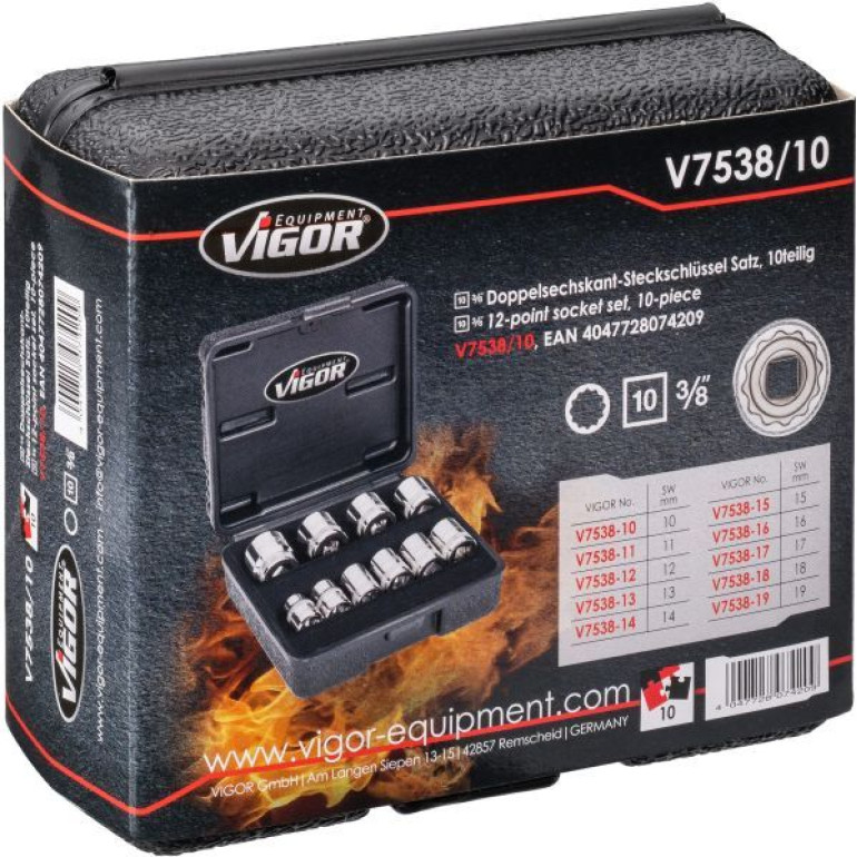 VIGOR Steckschlüsselsatz V7538/10 VIGOR Steckschlüsselsatz V7538/10