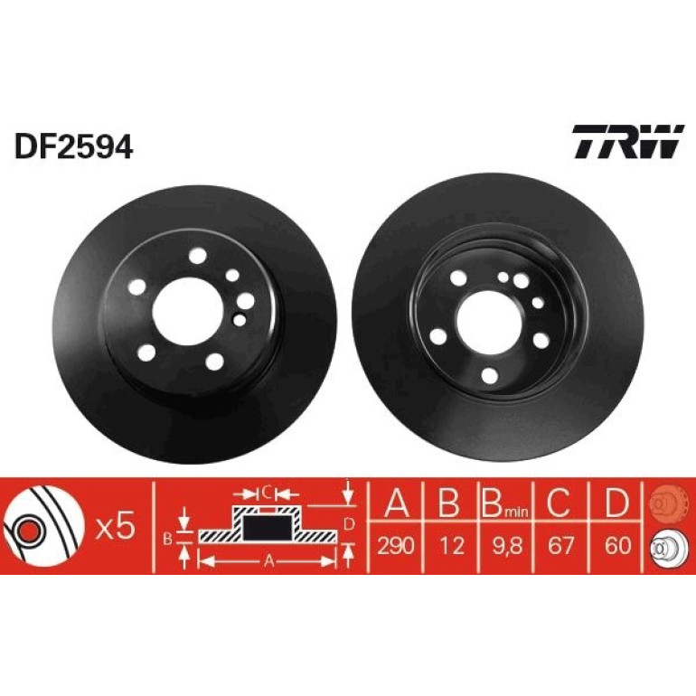 Bremsscheibe Db T. W140 280 DF2594 Bremsscheibe Db T. W140 280 DF2594