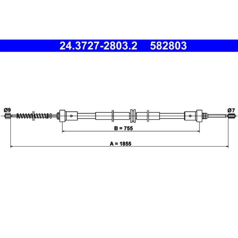 ATE Handbremsseil Seilzug Festellbremse 24.3727-2803.2 ATE Handbremsseil Seilzug Festellbremse 24.3727-2803.2