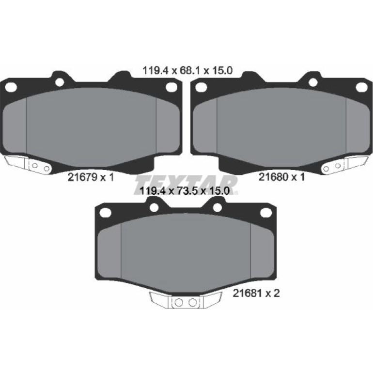 Bremsbelagsatz Toyota P. Landcruiser 96-/Hilux -05 2167901 Bremsbelagsatz Toyota P. Landcruiser 96-/Hilux -05 2167901