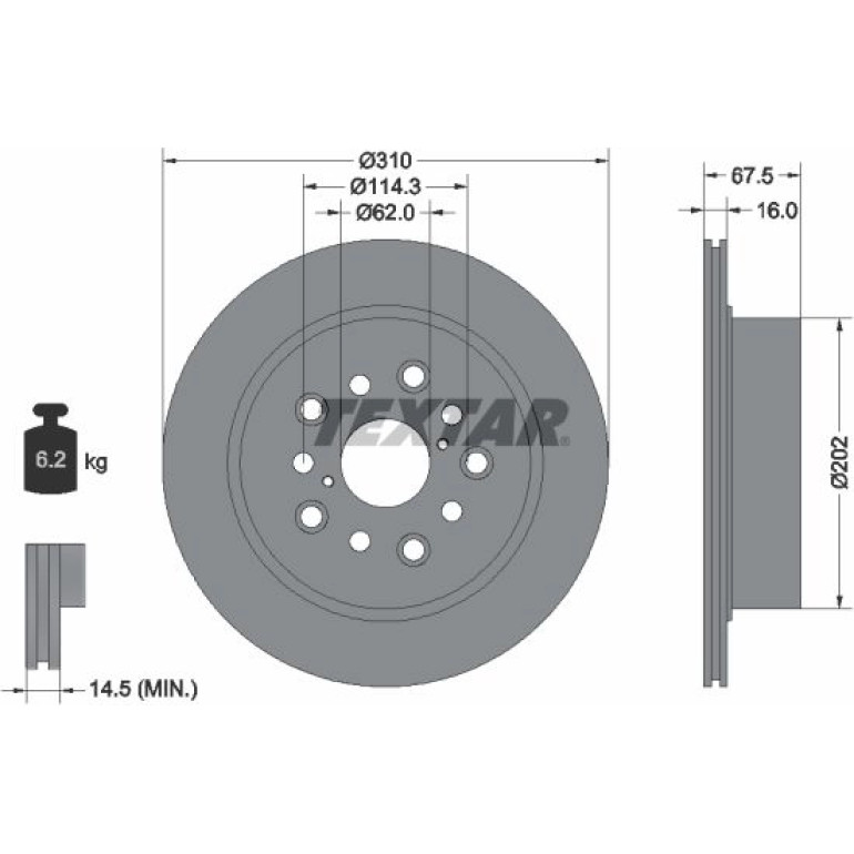Bremsscheibe Lexus T. Ls 430 00-06 92185703