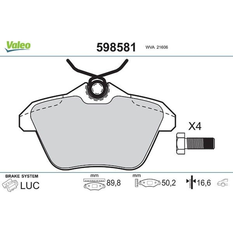 VALEO Bremsbeläge 598581 VALEO Bremsbeläge 598581