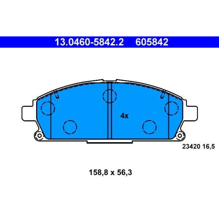 Bremsbelagsatz Nissan P. X-Trail 2,0-2,5 4X4 01-07 13.0460-5842.2