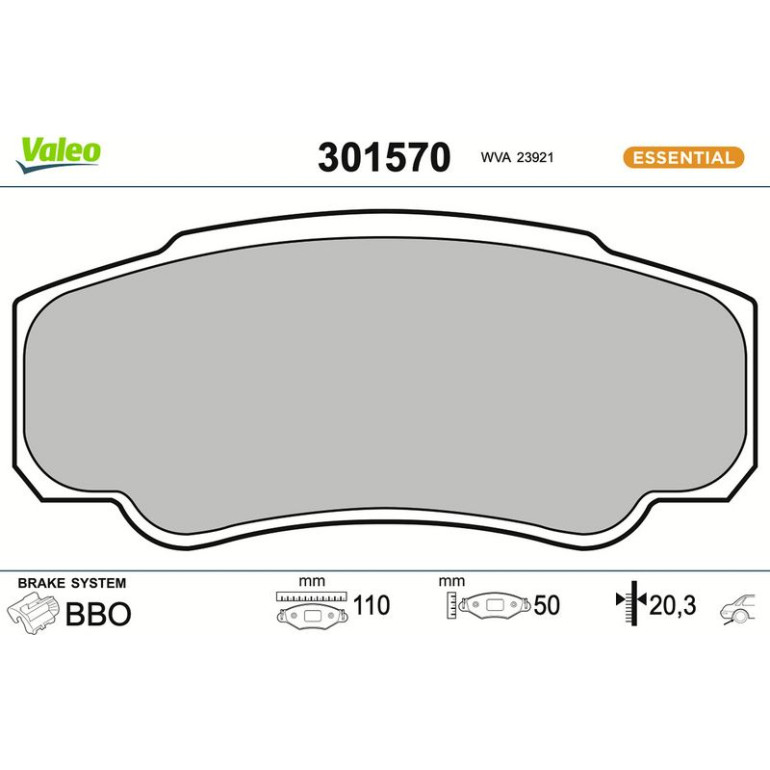 VALEO Bremsbeläge 301570 VALEO Bremsbeläge 301570