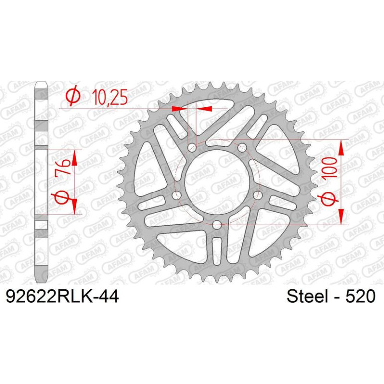 AFAM Kettenrad STAHL 92622RLK-44 AFAM Kettenrad STAHL 92622RLK-44