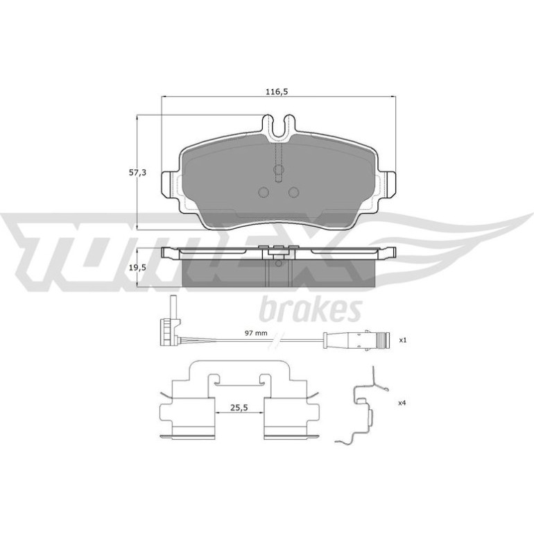 TOMEX brakes Bremsbelagsatz, Scheibenbremse TX 12-751 TOMEX brakes Bremsbelagsatz, Scheibenbremse TX 12-751