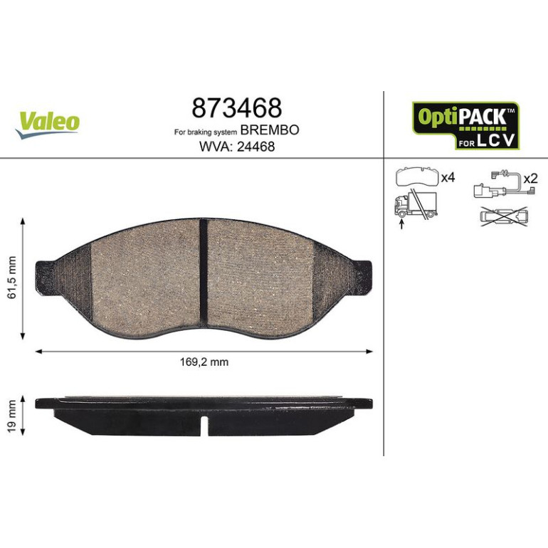 VALEO Bremsbeläge 873468 VALEO Bremsbeläge 873468