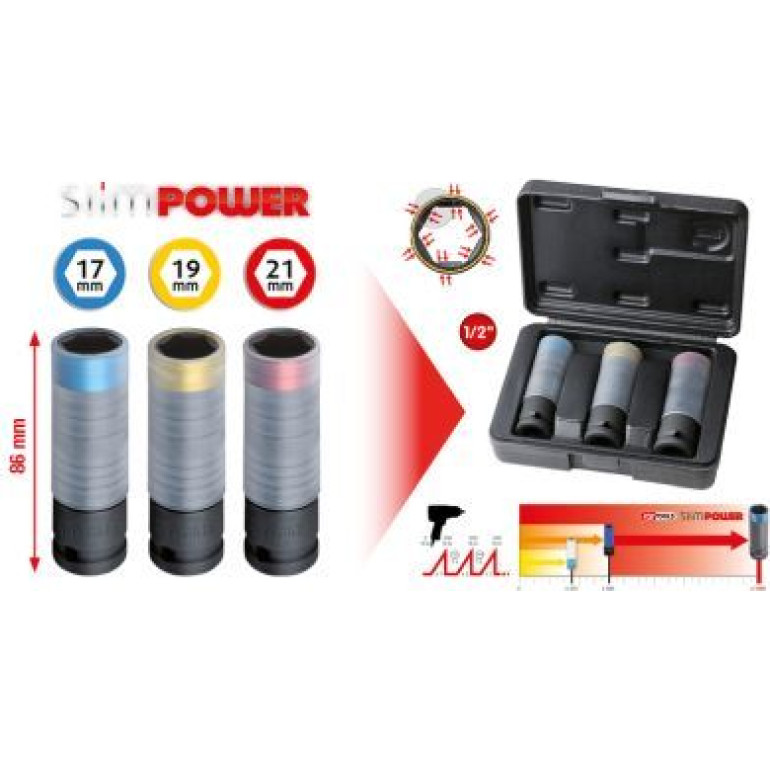 KS TOOLS SlimPOWER Schlagschrauber-Satz, 3-teilig, 1/2 515.0990 KS TOOLS SlimPOWER Schlagschrauber-Satz, 3-teilig, 1/2 515.0990