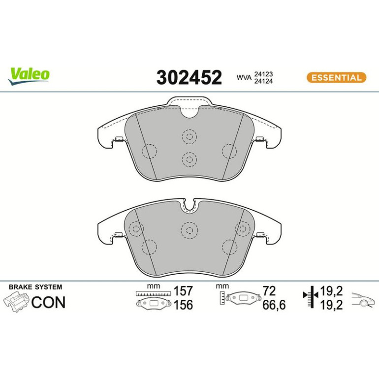 VALEO Bremsbeläge 302452 VALEO Bremsbeläge 302452