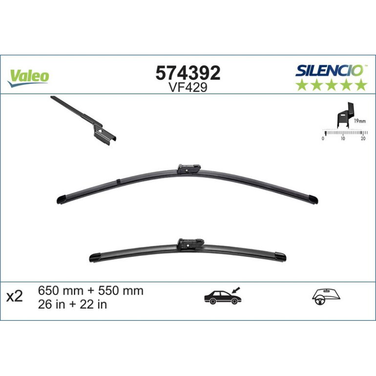 VM429 VALEO Silencio X.TRM Wischer 574392 VM429 VALEO Silencio X.TRM Wischer 574392